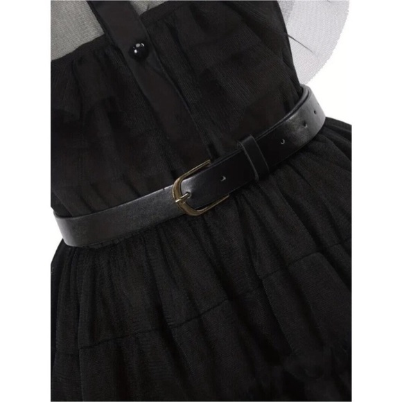 New Deluxe Dress Up Costume for Wednesday Addams Girls Halloween - Picture 7 of 8